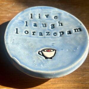 Live Laugh Lorazepam Spoon Rest in Blue