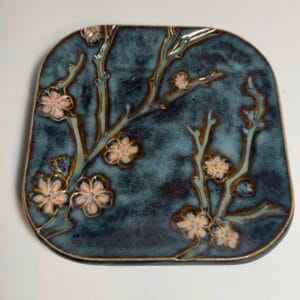 Cherry Blossom Dish in Blue and Pink